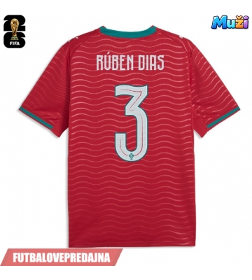Lacne Muži Futbalové dres Portugalsko Ruben Dias #3 MS 2026 Krátky Rukáv - Domáci